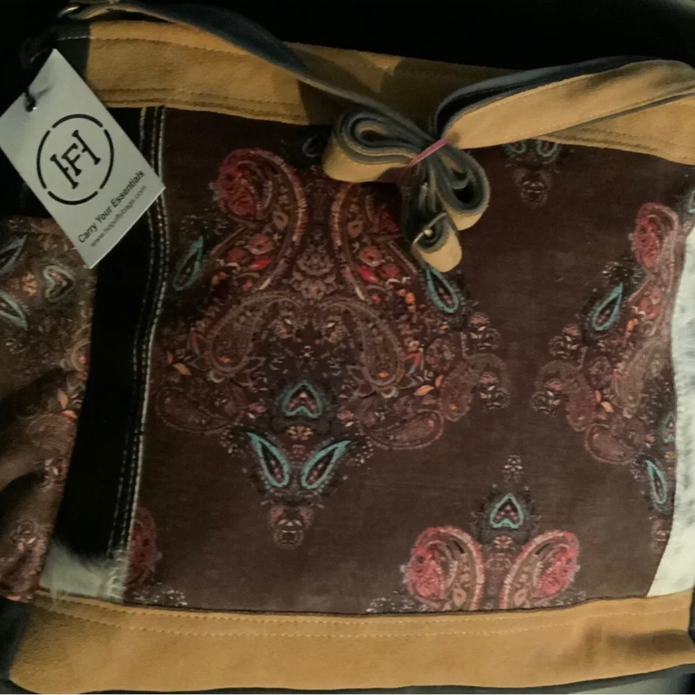 Hopofly Multicolor Hairon Handbag NWT